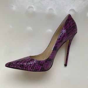 Jimmy Choo Glossy Elaphe Orchid Snakeskin Shoes